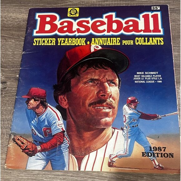O Pee Chee 1987 Baseball Sticker Album Yearbook Mike Schmidt Phillies Cover - Picture 1 of 8